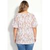 Woman Within Plus Size Blouson Peasant Tunic(White Secret Garden)