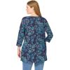 Woman Within Plus Size 2-Pocket Swing Tunic(Navy Stencil)