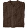 Woman Within Plus Size Cotton Cable Knit Cardigan Sweater(Chocolate)