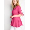 Woman Within Plus Size Elbow Tie-Sleeve Tunic(Peony Petal)