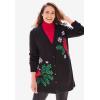 Woman Within Plus Size Holiday Motif Cardigan Sweater(Classic Red Reindeer)