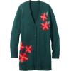Woman Within Plus Size Holiday Motif Cardigan Sweater(Classic Red Reindeer)