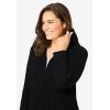 Woman Within Plus Size Hoodie Shaker Zipper Cardigan Sweater(Black)