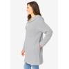 Woman Within Plus Size Hoodie Shaker Zipper Cardigan Sweater(Heather Grey)
