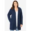 Woman Within Plus Size Hoodie Shaker Zipper Cardigan Sweater(Navy)