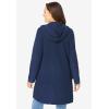 Woman Within Plus Size Hoodie Shaker Zipper Cardigan Sweater(Navy)