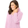 Woman Within Plus Size Hoodie Shaker Zipper Cardigan Sweater(Pink)