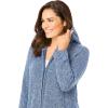 Woman Within Plus Size Hoodie Shaker Zipper Cardigan Sweater(Royal Navy White Marled)