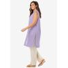 Woman Within Plus Size Lightweight Linen Vest Sweater(Pale Lilac)