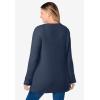 Woman Within Plus Size Long-Sleeve Crewneck Soft Waffle Knit Thermal Shirt(Navy)