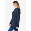 Woman Within Plus Size Long-Sleeve Crewneck Soft Waffle Knit Thermal Shirt(Navy)