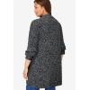 Woman Within Plus Size Petite Shaker Button-Front Cardigan Sweater(Black White Marled)