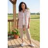 Woman Within Plus Size Petite Short-Sleeve Button-Down Cotton Seersucker Shirt(Pink Plaid)