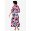 Woman Within Plus Size Roll-Tab Sleeve Crinkle Shirtdress(Sweet Coral Bloom)