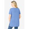 Woman Within Plus Size Short-Sleeve Pintucked Henley Tunic(French Blue)