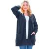 Woman Within Plus Size Petite Shaker Button-Front Cardigan Sweater(Navy)