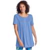 Woman Within Plus Size Short-Sleeve Pintucked Henley Tunic(French Blue)
