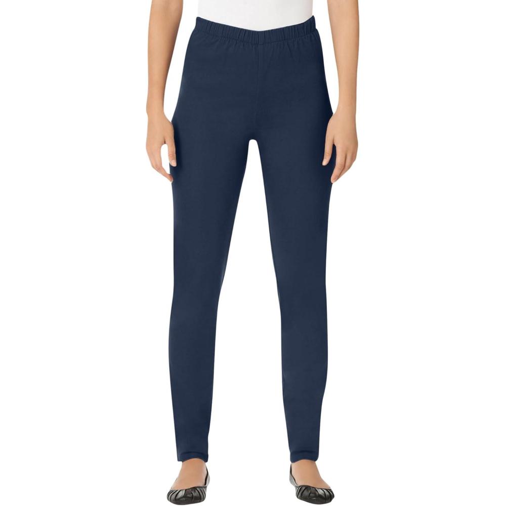 image:imageWoman Within Plus Size Fineline Stretch Denim Skinny PullOn JeansNavy