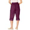 Woman Within Plus Size Convertible Length Cargo Capri/Bermuda(Deep Claret)