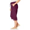 Woman Within Plus Size Convertible Length Cargo Capri/Bermuda(Deep Claret)