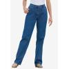 Woman Within Plus Size Perfect Back-Elastic Gap-Free Straight-Leg Cotton Jeans(Medium Stonewash)