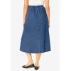 Woman Within Plus Size Petite 7-Day Elastic-Waist All-Cotton Pull-On Denim Jeans Skirt(Navy)