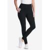 Woman Within Plus Size Petite Side Pocket Ankle-Length Pull-On Stretch Knit Cotton Spandex Leggings(Heather Navy)