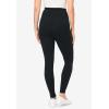Woman Within Plus Size Side Pocket Ankle-Length Pull-On Stretch Knit Cotton Spandex Leggings(Black)