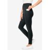 Woman Within Plus Size Side Pocket Ankle-Length Pull-On Stretch Knit Cotton Spandex Leggings(Heather Charcoal)