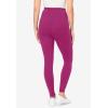 Woman Within Plus Size Side Pocket Ankle-Length Pull-On Stretch Knit Cotton Spandex Leggings(Raspberry)