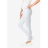 Woman Within Plus Size Side Pocket Ankle-Length Pull-On Stretch Knit Cotton Spandex Leggings(White)