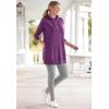 Woman Within Plus Size Tall Side Pocket Ankle-Length Pull-On Stretch Knit Cotton Spandex Leggings(Medium Heather Grey)
