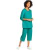 Woman Within Plus Size 2-Piece Striped French Terry Set(Waterfall Mini Stripe)
