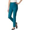 Woman Within Plus Size Fineline Stretch Denim Skinny Pull-On Jeans(Deep Teal)