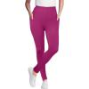 Woman Within Plus Size Petite Side Pocket Ankle-Length Pull-On Stretch Knit Cotton Spandex Leggings(Raspberry)