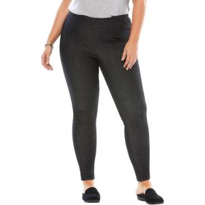 Woman Within Plus Size Tall Fineline Stretch Denim Skinny Pull-On Jeans – 32 T, Black