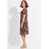 Woman Within Plus Size Short Crinkle Dress(Black Coral Paradise)