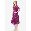 Woman Within Plus Size Short Crinkle Dress(Plum Purple Patch Floral)