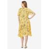 Woman Within Plus Size Short Crinkle Dress(Primrose Yellow Leaf)
