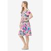 Woman Within Plus Size Short Crinkle Dress(Sweet Coral Bloom)