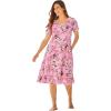 Woman Within Plus Size Short Crinkle Dress(Delicate Pink Sweet Toss)