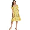 Woman Within Plus Size Short Crinkle Dress(Primrose Yellow Leaf)