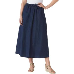 Woman Within Drawstring Denim Skirt(Indigo)