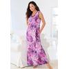Dreams & Co. Plus Size Trapeze V-Neck Lounger(Paradise Blue Hearts)
