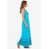 Dreams & Co. Plus Size Trapeze V-Neck Lounger(Paradise Blue Hearts)