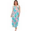 Dreams & Co. Plus Size Trapeze V-Neck Lounger(Multi Jungle)