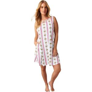 Woman Within Plus Size Crisscross Gown(Paradise Pink Palm Stripe)