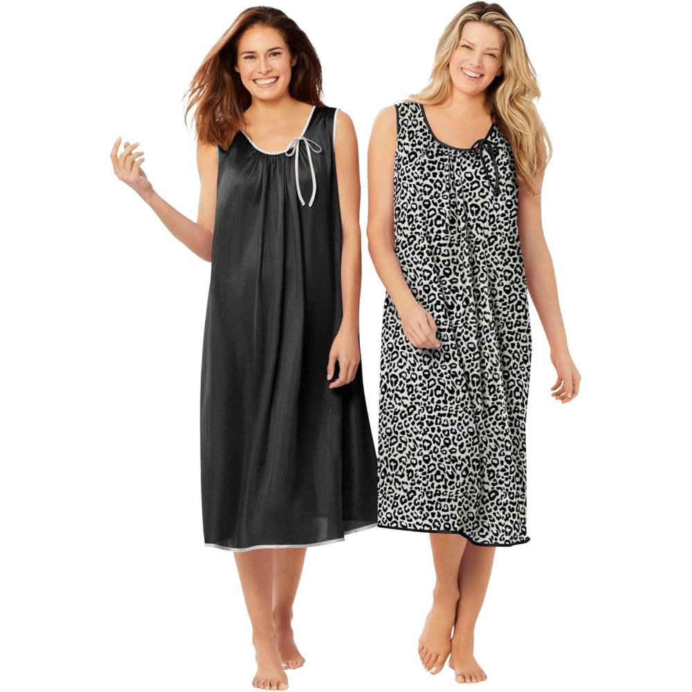 image:imageOnly Necessities Plus Size 2Pack Sleeveless NightgownNeutral Animal