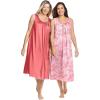 Only Necessities Plus Size 2-Pack Sleeveless Nightgown(Neutral Animal)