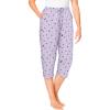 Dreams & Co. Plus Size Knit Sleep Capri(Pale Lilac Stars)